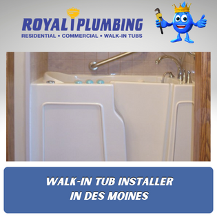 Walk-in tub installer in Des Moines. Picture of a walk-in tub