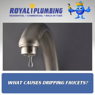 What causes dripping faucets? Picture of a dripping faucet