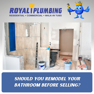 Should you remodel your bathroom before selling? Picture of a bathroom being remodeled